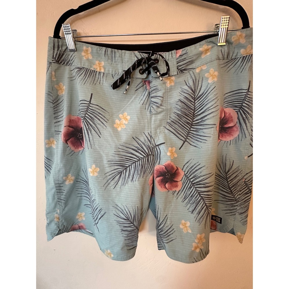 Salty Crew Mens Tropical Floral Palm Print Boardshorts Blue Size 34